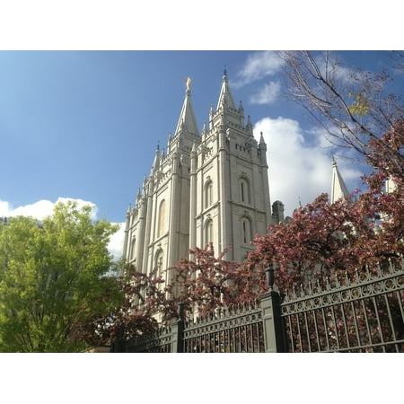 Mormon Temple Charm Canvas Print Mormon Landmark Temple Temple Square Salt Lake City Stretched Canvas 10 x 14 ()