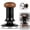 Walnut and Silver Flat Base 58mm, variant on M Buder 53mm / 2.08in Espresso Tamper 30lbs Calibrated Spring Loaded Adjustable Depth Coffee Tamper with Ripple Stainless Steel Base and Ergonomic Walnut Wood Handle