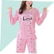 thumbnail image 3 of unbranded Conjunto De Pijamas De Manga Larga Para En Rosa Con Cuello Redondo Y Estampado Casual Para Mujer, 3 of 8