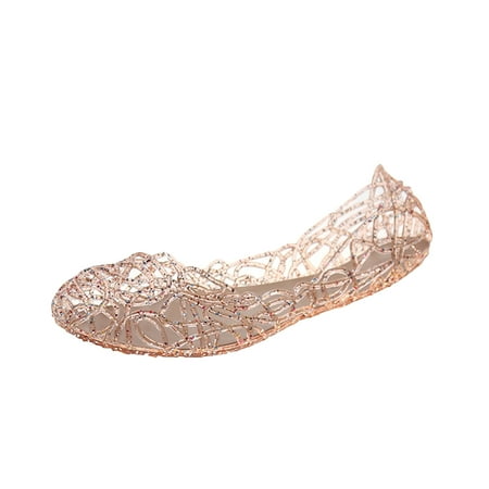

Summer Saving Clearance! Kukoosong Flat Sandals for Women Summer Hollow Out Flat Sandals Womens Casual Shoes Crystal Plastic Jelly Shoes Women s Sandals Pink 40