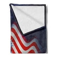 thumbnail image 2 of 4th of July Soft Flannel Fleece Throw Blanket, Liberty Design Holding Justice Liberty Graphic Design Illustration, Cozy Plush for Indoor and Outdoor Use, 50" x 60", Multicolor, by Ambesonne, 2 of 5