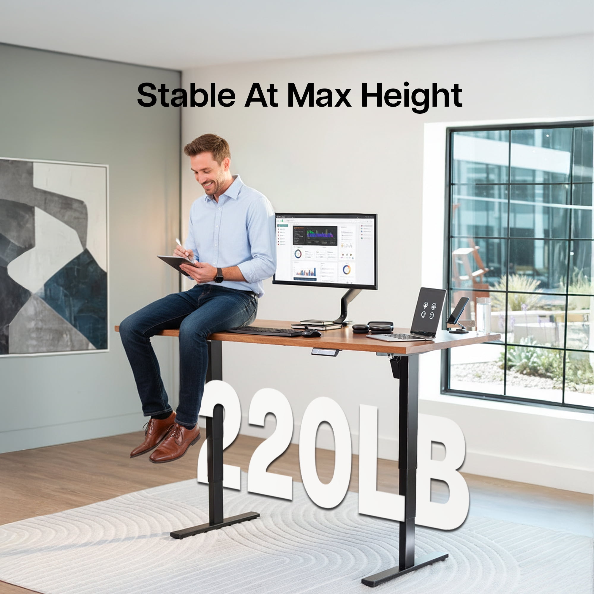 VIVO Electric Stand Up Desk Frame Single Motor Standing Height Adjustable