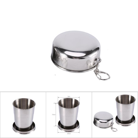 Retractable Cup, Easy Carry Perfect Accompaniment Keychain Retractable Telescopic Collapsible Durable For Camp For Outdoor For Travel