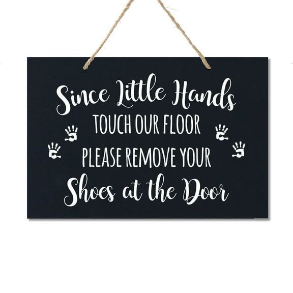 LifeSong Milestones Little Hands Shoe Rope Sign For New Home - Hand Prints