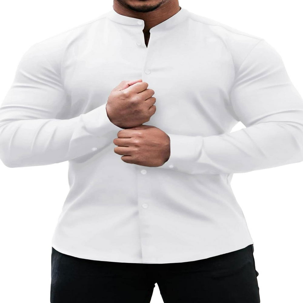 Banded dress shirt hotsell