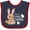 Navy and Red, variant on Inktastic My 1st Easter with Cute Brown Bunny and Easter Eggs Boys or Girls Baby Bib