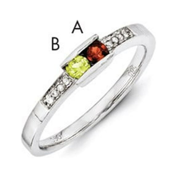 14K White Gold Ring Band Mother's & Family Semi Mount Diamond center Stone Mounting 4 mm