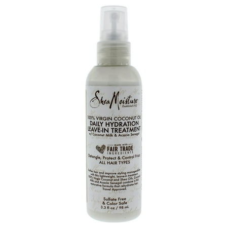 SheaMoisture 100% Virgin Coconut Oil Daily Hydration Leave-In Treatment, 3.3 fl oz