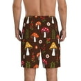 thumbnail image 3 of Naloa Woodland Mushroom Men's Short Pajama Pants, Lounge Comfort Shorts with Elasticized Waistband and Side Pockets - Medium, 3 of 9
