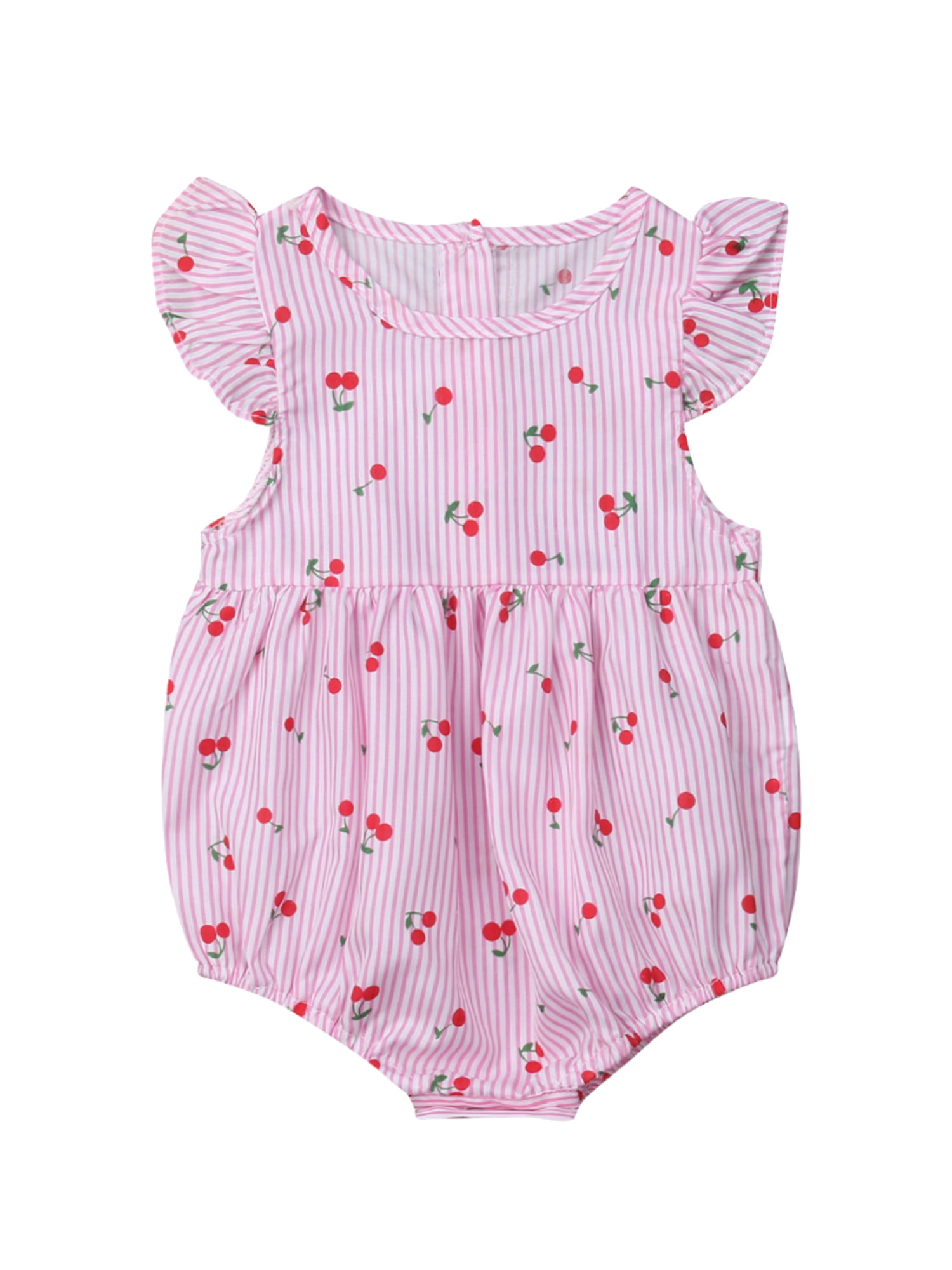 Polinkety Newborn Infant Baby Girl Sleeveless Ruffle Romper Bodysuit Jumpsuit Tutu Dress Cotton One-Piece Sunsuit Outfits