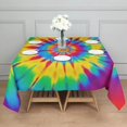 thumbnail image 3 of Colorful Rainbow Tie Dye Spiral Pattern Square Tablecloth,Waterproof Square Table Cover,Wipeable Spillproof Washable Table Cover for Home Kitchen Party Decor 60"x60"(152x152cm), 3 of 6