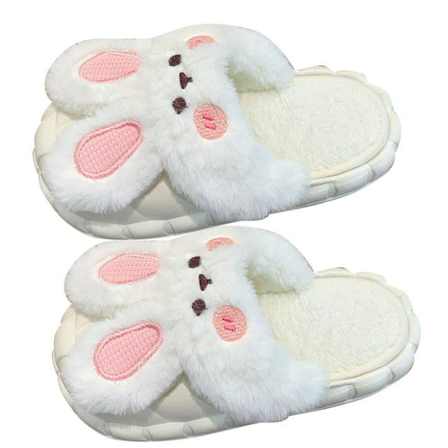 Lindos pantuflas de algodón de conejo deslizador de algodón de invierno encantador extraíble para el hogar Anggrek Otros