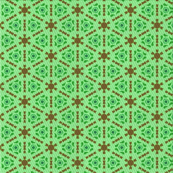 Ahgly Company Machine Washable Indoor Square Transitional Dark Lime Green Area Rugs, 8' Square
