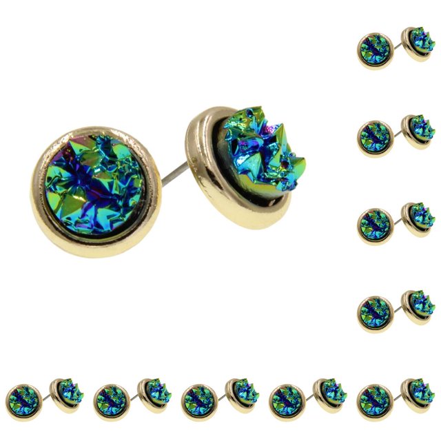 Jumpingount Pendientes de tuerca elegantes, regalos de joyería, accesorios de decoración de moda, pendientes pequeños de tuerca brillantes con estilo para Tipo 14 10piezas Jumpingount CBP376911