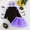 thumbnail image 4 of Kogui Baby Girl 2 Piece Outfits Baby Girl Outfits Long Sleeve Ribbed Romper Top Pocket Suspender Skirt Girl Dresses Outfits 0 3 6 9 12 18 24 Months (Purple,0-3 Months), 4 of 6