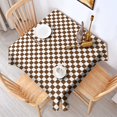 thumbnail image 2 of Brown and White Checkerboard Pattern Square Tablecloth,Waterproof Square Table Cover,Wipeable Spillproof Washable Table Cover for Home Kitchen Party Decor 60"x60"(152x152cm), 2 of 6