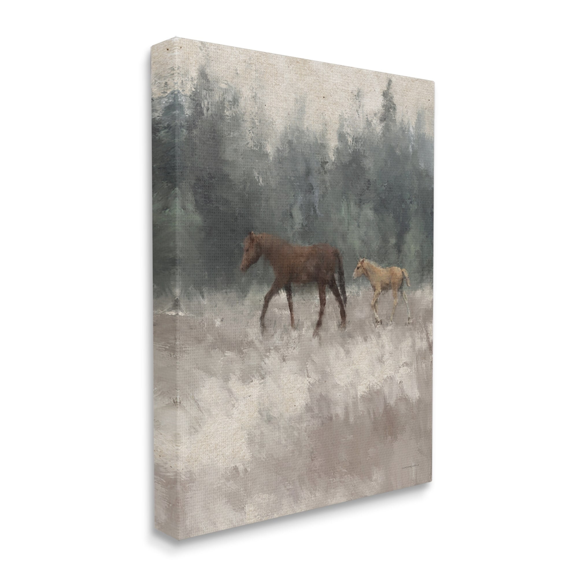 Stupell Foal Horses Countryside Gallop Animals & Insects Painting Gallery Wrapped Canvas Print Wall Art