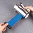 thumbnail image 4 of EeaseMX Cinta aislante telescópica de acero inoxidable de 5 m para pared, fijada a la pared con cinta de advertencia, para colgar en la barandilla de la pared, con alarma (azul), 4 of 7