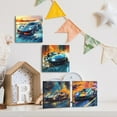 thumbnail image 5 of 4 Pcs Car Wall Art Framed Art Race Car Wall Decor Car Gifts Garage Decor Racing Car Canvas Print Art Decorative Painting Country Room Decor for Home Farmhouse Bedroom Kitchen Library Office-2, 5 of 5