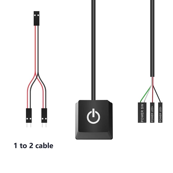 tredstone Remote Switches with Cables PC Motherboard Power Button for Desktop Computer A