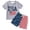 Grey473, variant on ANINEO Outfit Sets Boys Fashionable Casual Independence Day O-Neck Short Sleeve T-Shirts Shorts Set Comfort Child Clothes Sets