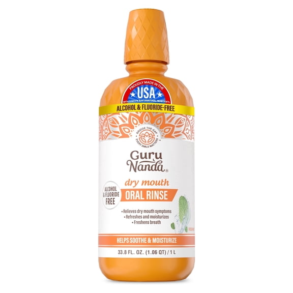GuruNanda Dry Mouth Oral Rinse - Fluoride - Free & Alcohol - Free Mouthwash - 1L