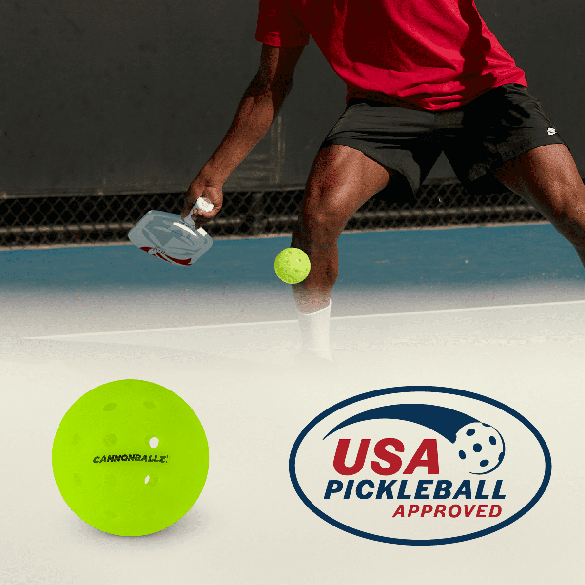 Cannonballz 40-Hole Outdoor Pickleballs, 10 Pack, Official Ball of the UP