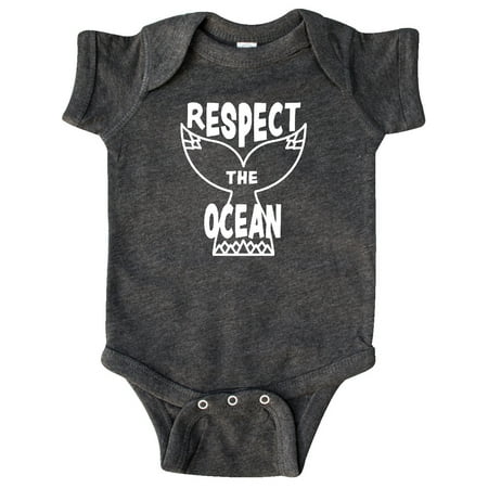 

Inktastic Respect The Ocean with Whale Tail Gift Baby Boy or Baby Girl Bodysuit