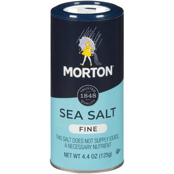 Morton Sea Salt, Fine, 4.4 Ounce