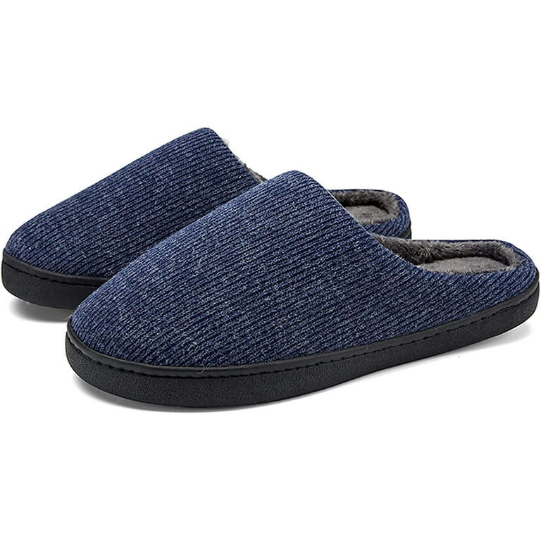 Fuzzy Slipper for Men Women Indoor Comfort Wool blend Non Slip House Shoes