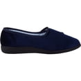 thumbnail image 4 of ABSOLUTE FOOTWEAR Womens Velour Style Slippers/Indoor Shoes with Ripper Fastening - Navy - US 9, 4 of 7