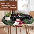 thumbnail image 4 of Black Christmas Round Tablecloth, Fitted Table Cover with Elastic for 36"-44" Round Tables, Xmas Tree Ball Snowflake Winter Gifts Table Cloth Outdoor Indoor Dinning Party Waterproof Tablecloths, 4 of 7