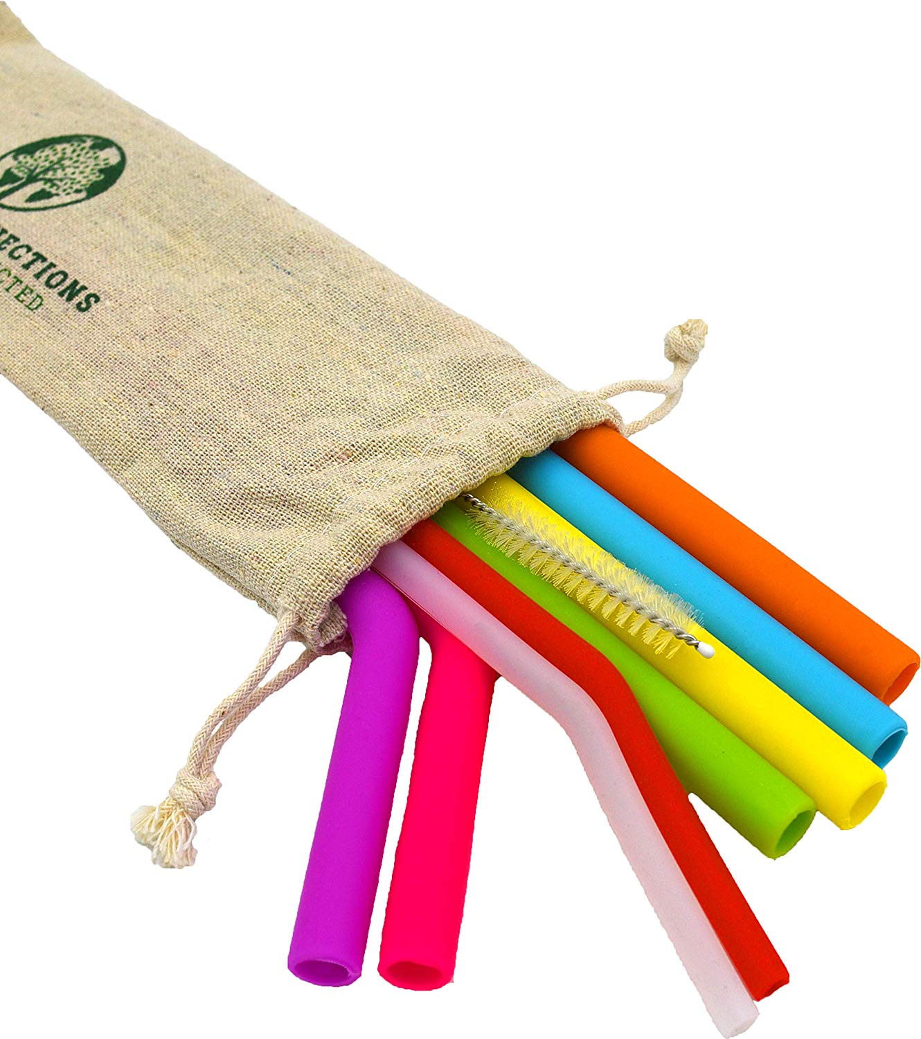 Silicone Reusable Straws, 8 Pack, Long and Portable Drink Accessories