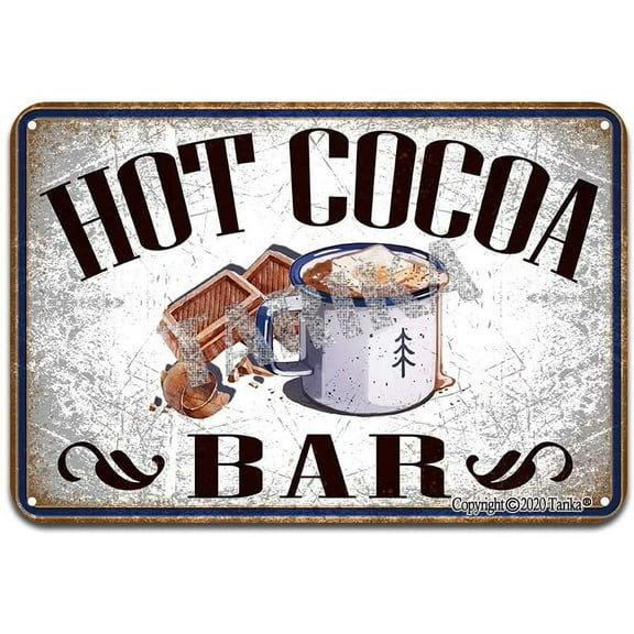 Hot Cocoa Bar Iron Poster Painting Tin Sign Vintage Wall Decor for Cafe Bar Pub Home Beer Decoration Crafts