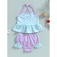 thumbnail image 2 of Coduop Toddler Baby Girls Two-Piece Swimsuits Suit Summer Ruffle Bikini Set Swimwear Bathing Suits, 2 of 7
