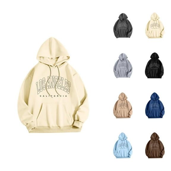 Los Angeles Hoodies for Men 2025 Fall Winter Long Sleeve Hooded Sweatshirt with Pockets Pullover Hoody Mens Hoodies