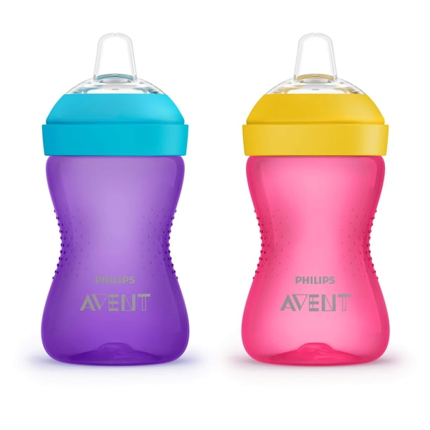 Vaso Antiderrame Philips AVENT My Grippy Spout Rosa/Morado 10oz Paquete de 2 SCF801/22