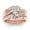 Rose Gold, variant on 3Pcs/Set Finger Bands Shining Geometric Electroplating Western Style Hypoallergenic Decorate Jewelry Artificial Diamond Zircon Party Rings for Party