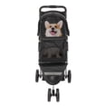 thumbnail image 4 of Zimtown 3-Wheel Pet Stroller for Dogs & Cats, Foldable with Cup Holder & Storage, Black, 4 of 8