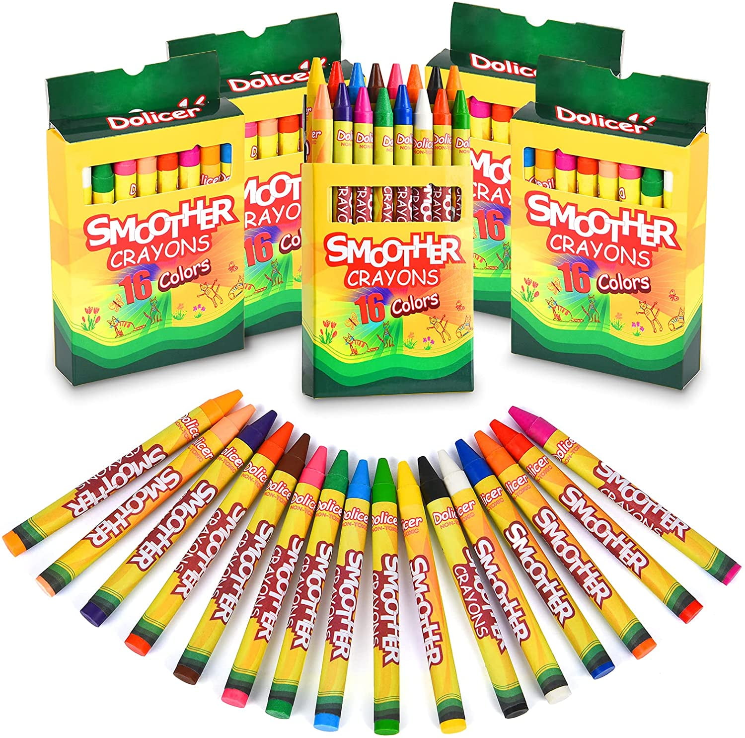 HTAIGUO Crayon 16ct Pack of 1, Toddler Crayons 1 Pack with 16 Assorted