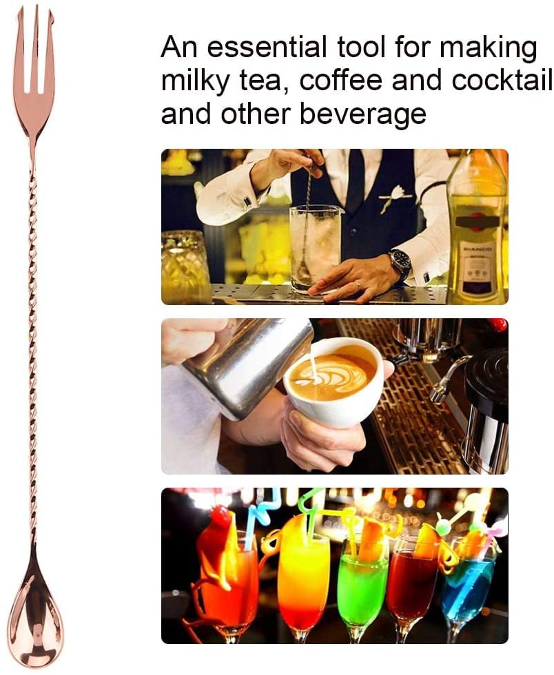 #7 Stirring Spoon Stainless Steel Cocktail Spoon Multi-Color Beverage Coffee Mixing Layering Tool with Long Handle
