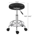 thumbnail image 5 of Hassch 18.5"-24.2" Height-Adjustable Rolling Stool, PU Leather Swivel Round Salon Stools with Five Wheels, for Drafting Work, Barber Shop, Black, 5 of 10