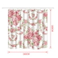 thumbnail image 3 of Shower Curtain, Pink Roses Flower Bath Set Vine Pattern Waterproof Non-Slip With Plastic Hooks Bathroom Toilet 180x180cm, 3 of 3