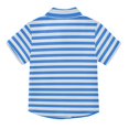 thumbnail image 2 of Dailycode Small Short Sleeve Button Down Shirts Bright Blue White Stripe Casual Shirt 3-10 Years, 2 of 9