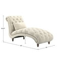 thumbnail image 6 of Weston Home Bowman Tufted Armless Chaise with Matching Pillow, Beige Velvet, 6 of 7