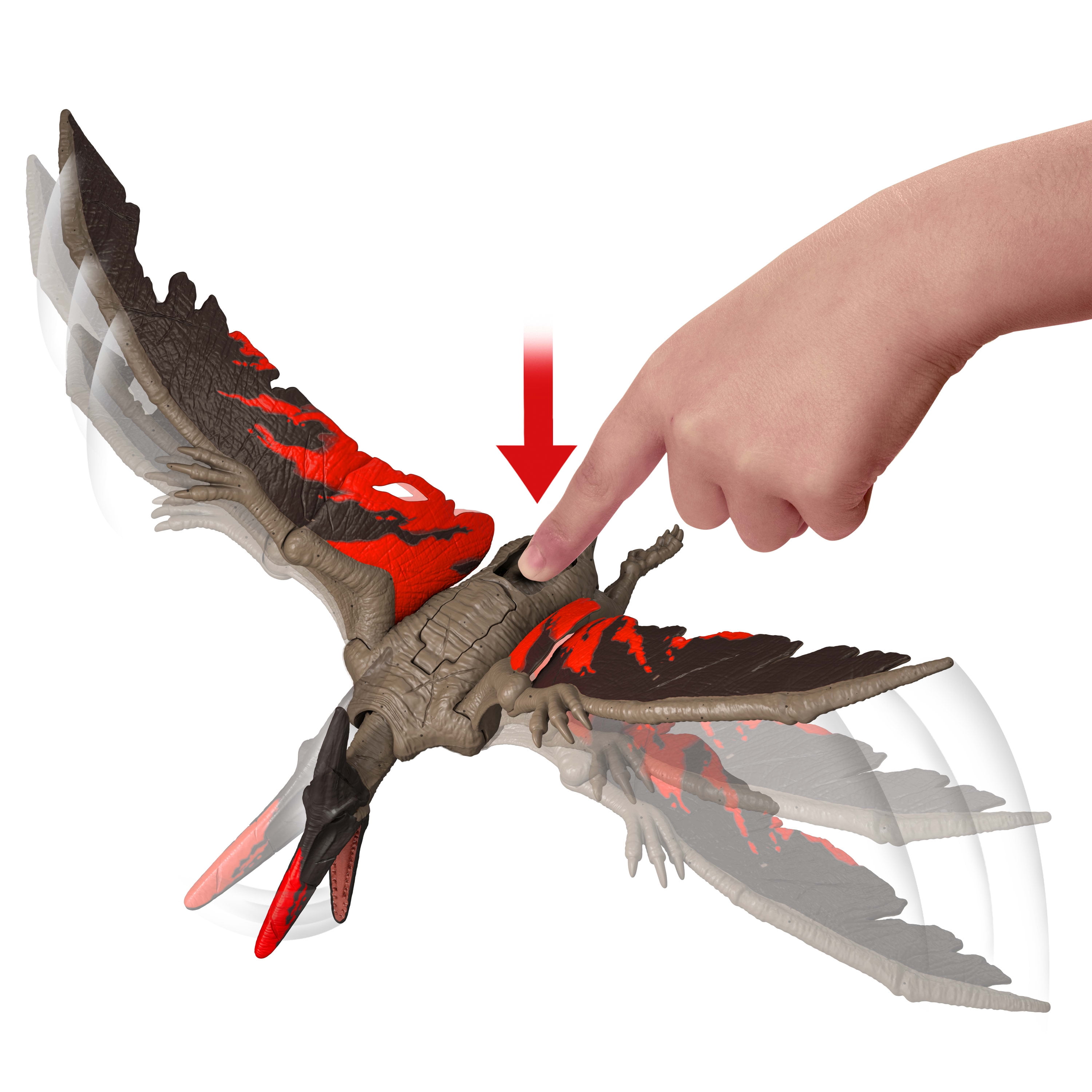 Jurassic World Chaos Theory Wild Roar Pteranodon Action Figure, Strike Attack & Sound Dinosaur Toy