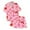 Pink, variant on Kids Girls Christmas Pjs Set Printed Satin Pajama Set Short Sleeve 2 Piece Sleepwear Button-Down Christmas Outfit Girl Girls Pajamas 6-7 Years