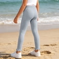 thumbnail image 5 of Lmnyox Leggings for Toddler Girls Textured Plain Ruffle Trim Elastic Waist Leggings Casual Fashion Pants, 5 of 8