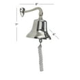 thumbnail image 3 of DecMode Silver Brass Bell Decorative Bell with Rope Detailing, 3 of 8