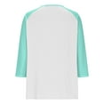 thumbnail image 6 of DxhmoneyHX 3/4 Sleeve T Shirts for Girls Dressy Casual V&nbsp;Neck Raglan Henley Shirt Spring Fall Fashion Tunic Tops Casual Lightweight Basic Tees Size 3 Years, 6 of 7